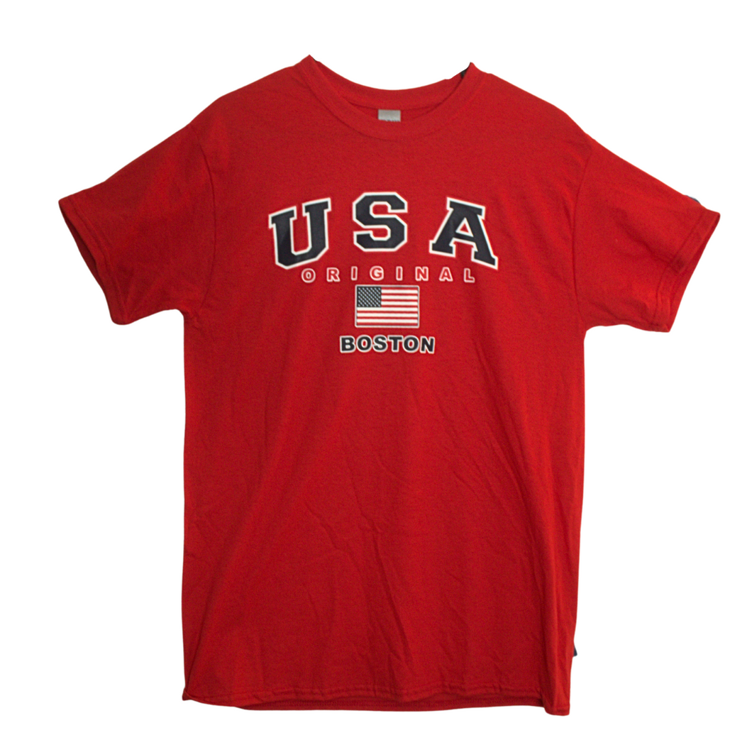Boston Red USA Flag (Tee Shirt)