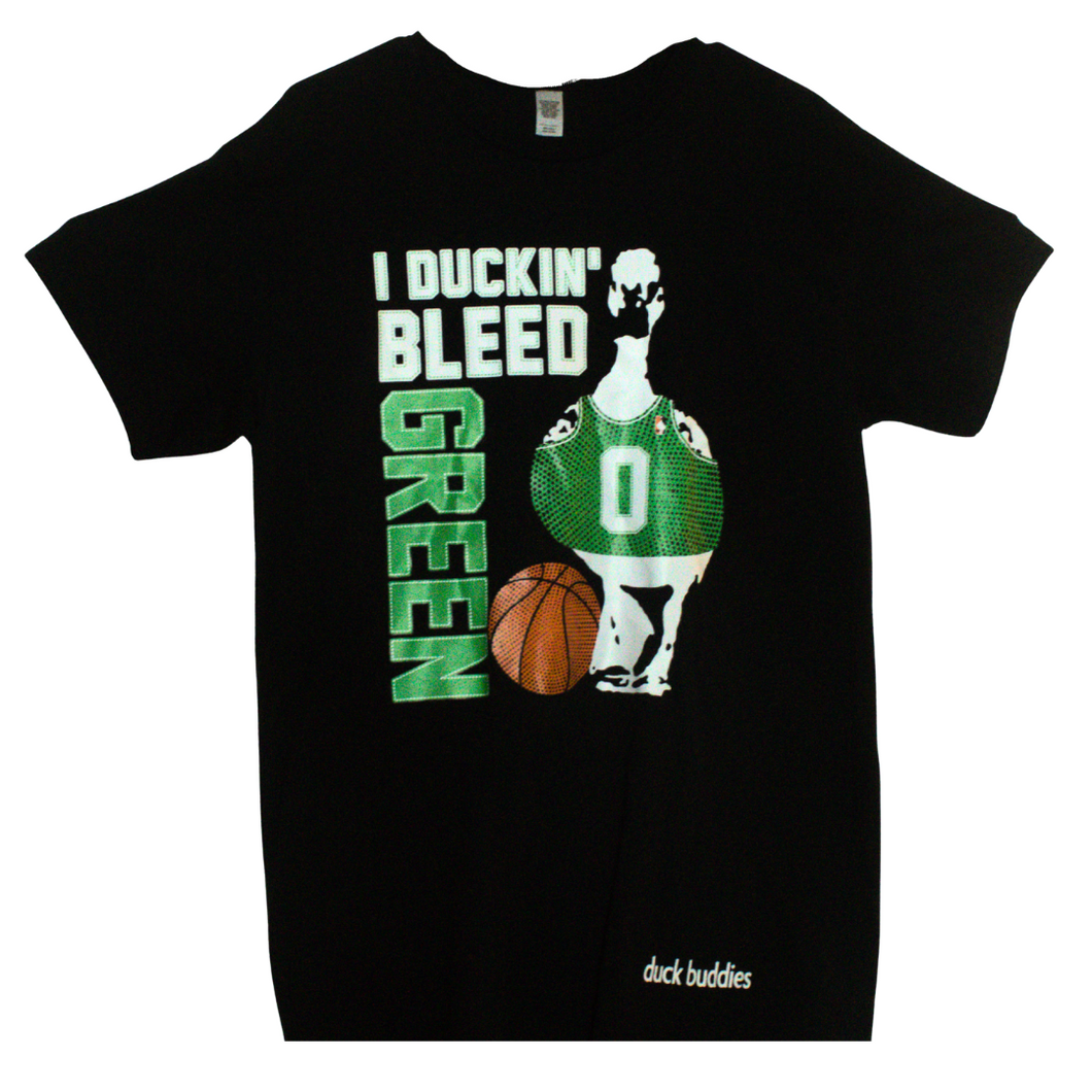 Ducking Bleed Green Black Cotton TShirt